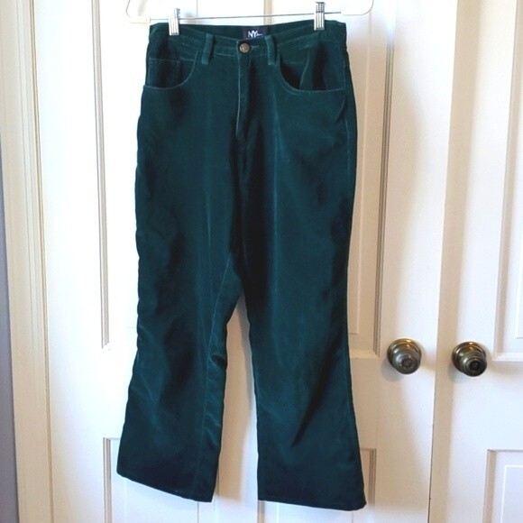 GREEN VELVET VINTAGE Y2K HIGH WAISTED CROPPED ANKLE BOOTCUT PANTS SIZE 6 - Picture 1 of 7